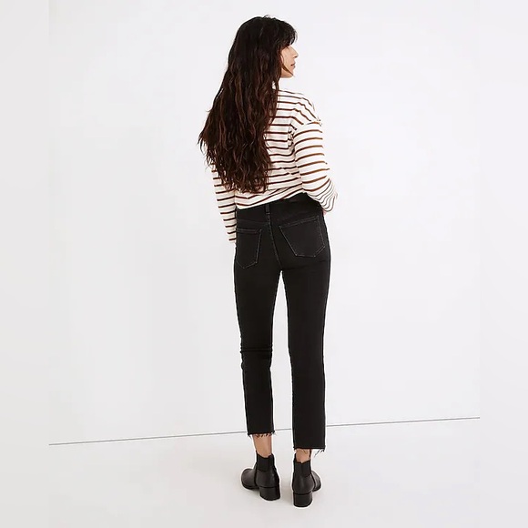 NWT Madewell Cali Demi-Boot Jeans in Edmunds Wash: Raw-Hem Edition - 25 - Black - Picture 3 of 9